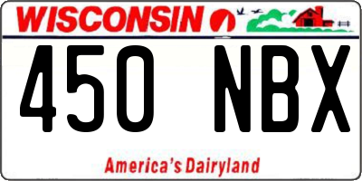 WI license plate 450NBX