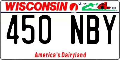 WI license plate 450NBY