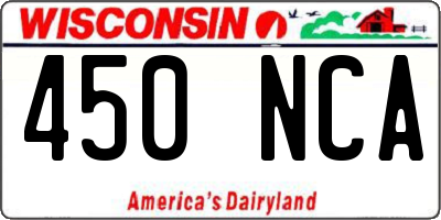 WI license plate 450NCA