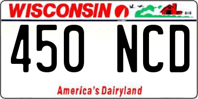 WI license plate 450NCD