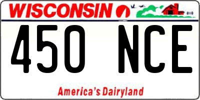 WI license plate 450NCE
