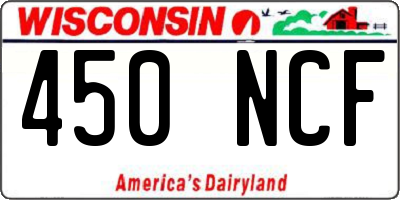 WI license plate 450NCF