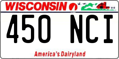 WI license plate 450NCI