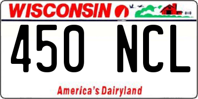 WI license plate 450NCL