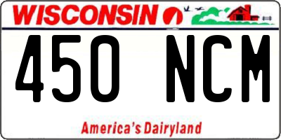 WI license plate 450NCM