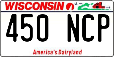 WI license plate 450NCP