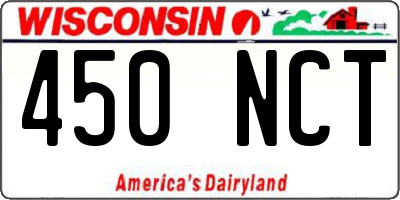 WI license plate 450NCT