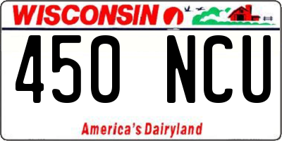 WI license plate 450NCU