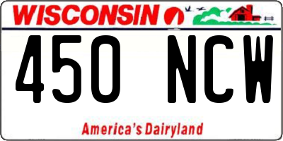 WI license plate 450NCW