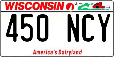 WI license plate 450NCY