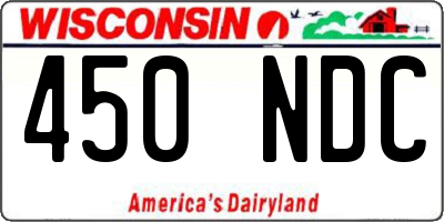 WI license plate 450NDC