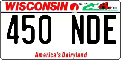 WI license plate 450NDE