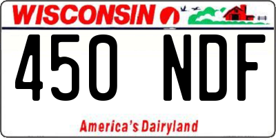 WI license plate 450NDF