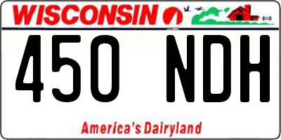 WI license plate 450NDH