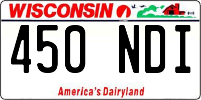 WI license plate 450NDI