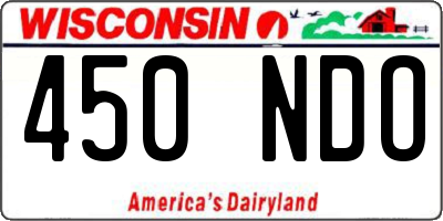 WI license plate 450NDO