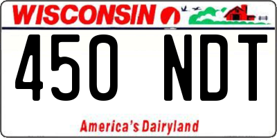 WI license plate 450NDT