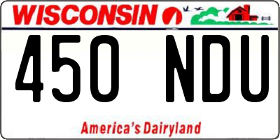 WI license plate 450NDU