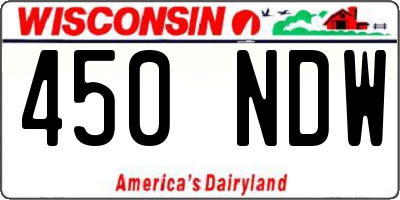 WI license plate 450NDW