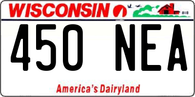 WI license plate 450NEA