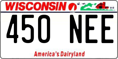 WI license plate 450NEE