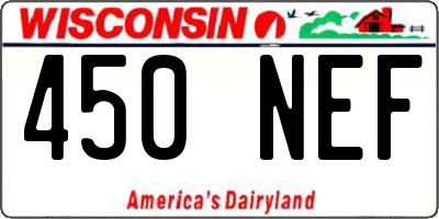 WI license plate 450NEF