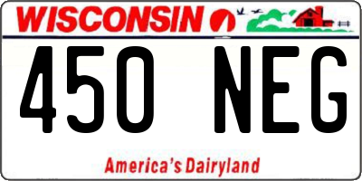 WI license plate 450NEG