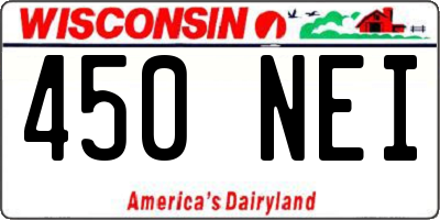 WI license plate 450NEI