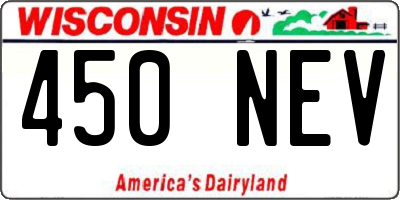 WI license plate 450NEV