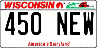 WI license plate 450NEW