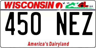 WI license plate 450NEZ