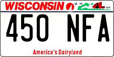 WI license plate 450NFA