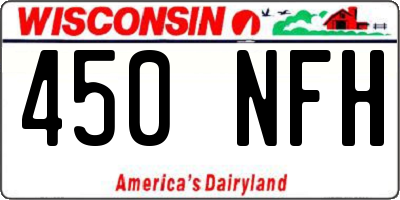WI license plate 450NFH