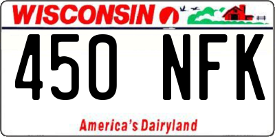 WI license plate 450NFK