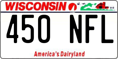 WI license plate 450NFL