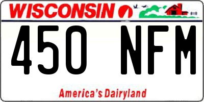 WI license plate 450NFM