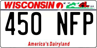 WI license plate 450NFP