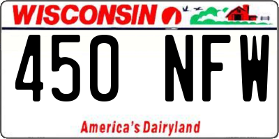 WI license plate 450NFW