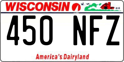 WI license plate 450NFZ