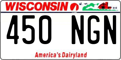 WI license plate 450NGN