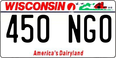 WI license plate 450NGO
