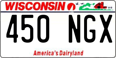 WI license plate 450NGX