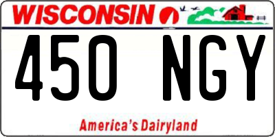 WI license plate 450NGY