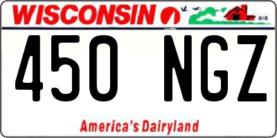 WI license plate 450NGZ