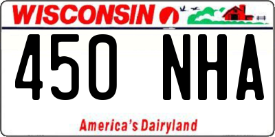 WI license plate 450NHA
