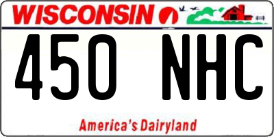 WI license plate 450NHC