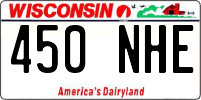 WI license plate 450NHE