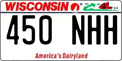 WI license plate 450NHH