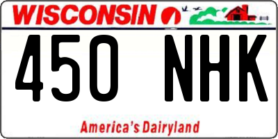 WI license plate 450NHK
