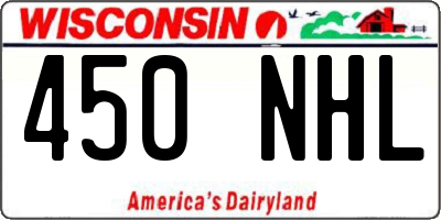 WI license plate 450NHL